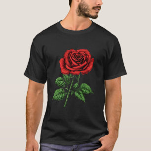 Rote Rosenblume Botaniker Garten Blume Rote Rose T-Shirt