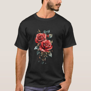Rote Rosenblume Botaniker Garten Gärtnerei Blume R T-Shirt
