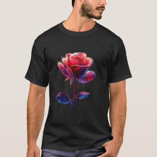 Rote Rosenblume Botaniker Garten Gärtnerei Blume R T-Shirt