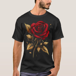 Rote Rosenblume Botaniker Garten Gärtnerei Blumen T-Shirt