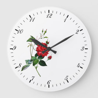 rote Rosenblume Große Wanduhr
