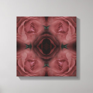 Rote Rosenblumen-Abstrakt Vintage Leinwanddruck