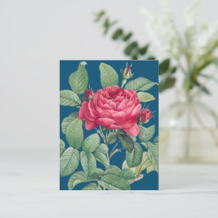 Rote Rosenblumen mit grünen Blättern DANKE Postkarte