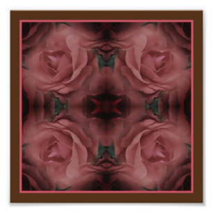 Rote Rosenblumen Spiegel Abstrakt Natur 8x8 Fotodruck