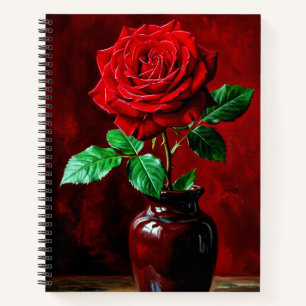 Rote Rosenblumenmalerei  Notizbuch