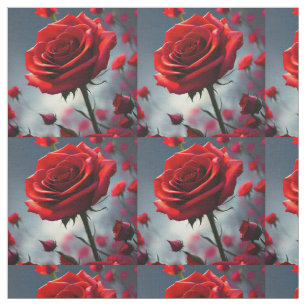 Rote Rosenknospen erfreuen, Stoff
