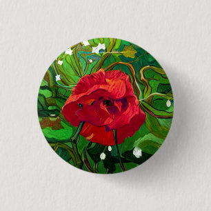 ROTE ROSENKUNST BUTTON
