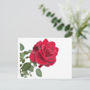 Rote Rosenmalerei Postkarte