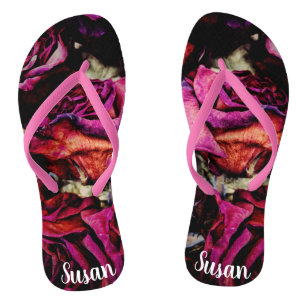 Rote Rote Rosen Floral Flip Flops