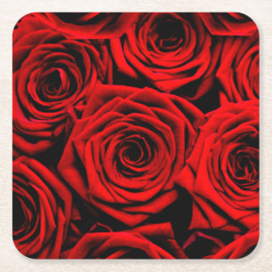 Rote Rote Rosen Papier Untersetzer