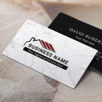 Rote Rote Rote-Dach-Anwesen-Logo Modernes Marmor