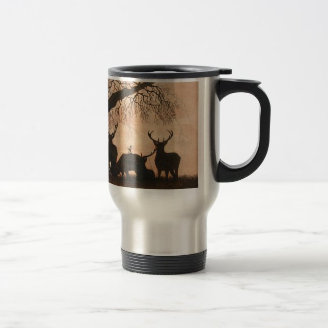 Rote Rotwild-Hirsch-Reise-Tasse Reisebecher (Rechts)