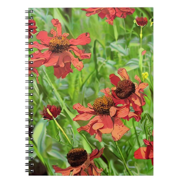 ROTE RUDBECKIENBLÜTEN NOTIZBLOCK (Vorderseite)