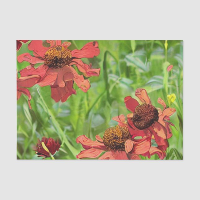 ROTE RUDBECKIENBLÜTEN SEIDENPAPIER (Vorderseite)