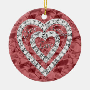Rote Runde Live-Lagh Liebe Diamant Herzlich Willko Keramikornament