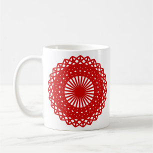 Rote runde Spitze-Muster-Grafik Kaffeetasse