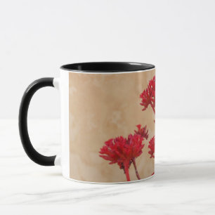 Rote rustikale Blume Tasse