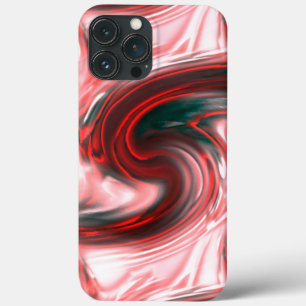 Rote S-Kurven Pinselstriche und cremig rosa Glas T Case-Mate iPhone Hülle