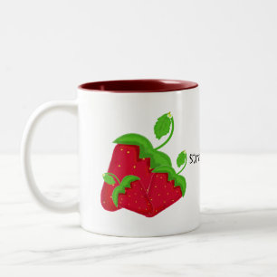 Rote saftige Erdbeeren Zweifarbige Tasse