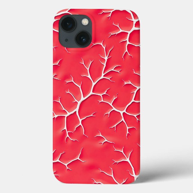 Rote Salsa-Zweig-Muster iPhone-Hülle Case-Mate iPhone Hülle (Rückseite)