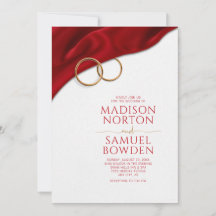 Rote Samt-Hochzeitseinladung