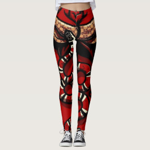 Rote Samt-Kuchen-Schlange Leggings