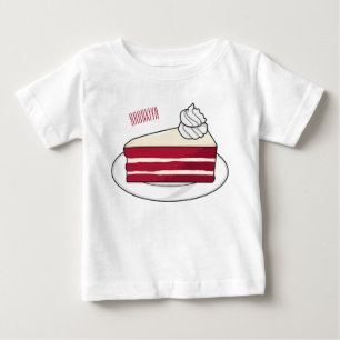 Rote Samtkuchen-Cartoon-Illustration Baby T-shirt