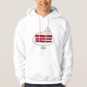 Rote Samtkuchen-Cartoon-Illustration Hoodie