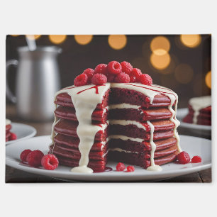 Rote Samtpfannkuchen Magnet