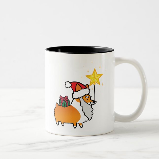 Rote Sanktcorgi-Tasse | CorgiThings Zweifarbige Tasse (Rechts)