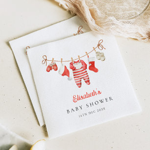 Rote Santa Baby Baby-Party Serviette