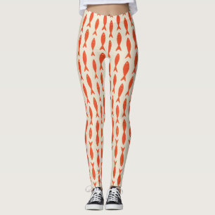 Rote Sardinen Fisch Sommer Leggings