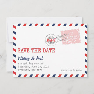Rote Save the Date Postdienstsammlung