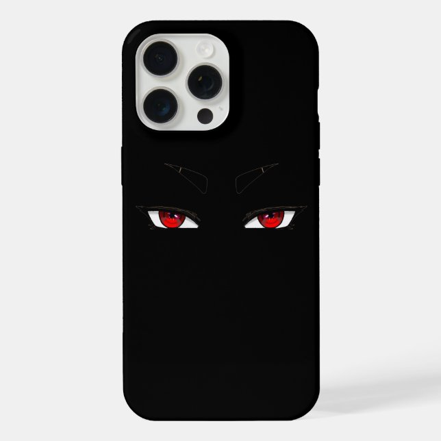 Rote scharfe Anime-Augen auf iPhone 15 Pro Max Hül Hülle (Rückseite)