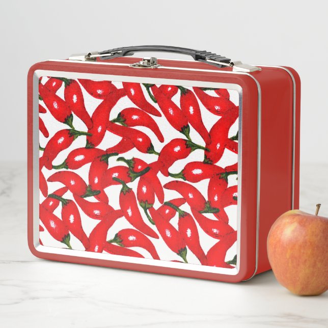 Rote scharfe Paprika Metall Brotdose (Beispiel)