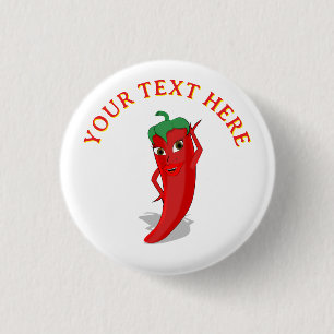 Rote scharfe Pfeffer-Diva Button