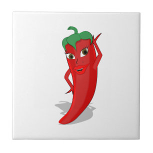 Rote scharfe Pfeffer-Diva Fliese