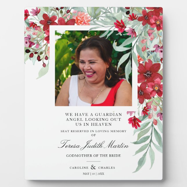 Rote Schatten Botanisches Blumengebirge Fotoplatte (Vorderseite)