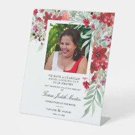 Rote Schatten Botanisches Blumengebirge Sockelschild