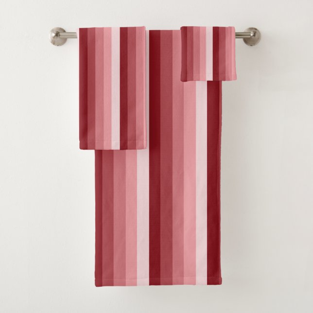 Rote Schattenstreifen Badhandtuch Set (Insitu)