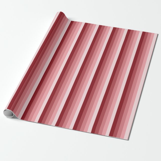 Rote Schattenstreifen Geschenkpapier (Ungerollt)