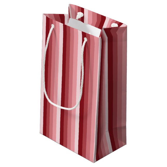 Rote Schattenstreifen Kleine Geschenktüte (Rückseite Schrägansicht)