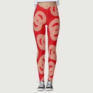 Rote Schattierungen, ineinandergreifende gestreift Leggings