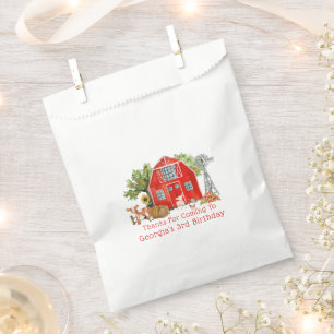 Rote Scheune   Bauernhof-Themen-Geburtstags-Gesche Geschenktütchen