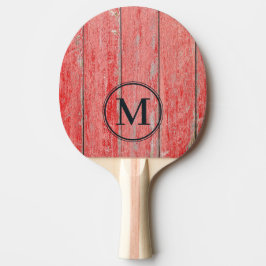 Rote Scheune Bretter Monogramm Tischtennis Schläger