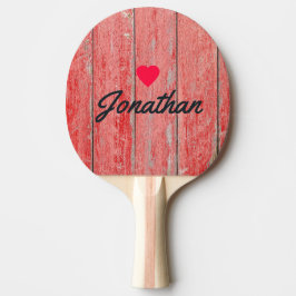 Rote Scheune Bretter Vintage Herz Signatur Tischtennis Schläger
