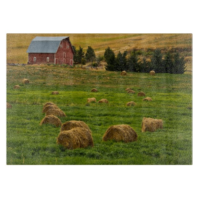 Rote Scheune, Heuballen, Albion, Palouse Bereich 2 Schneidebrett (Vorderseite)