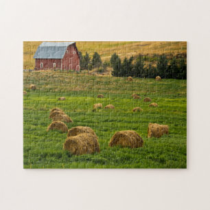 Rote Scheune, Heuballen, Albion, Palouse-Gebiet 2 Puzzle