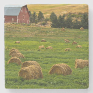 Rote Scheune, Heuballen, Albion, Palouse-Gebiet 2 Steinuntersetzer