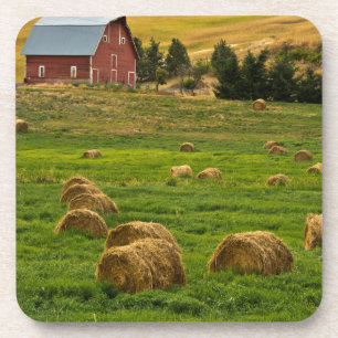 Rote Scheune, Heuballen, Albion, Palouse-Gebiet 2 Untersetzer